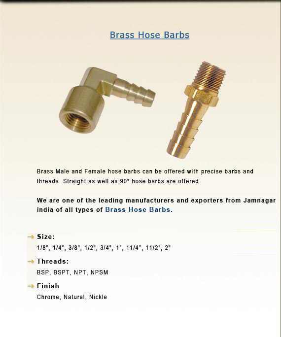Brass Hose Barbs